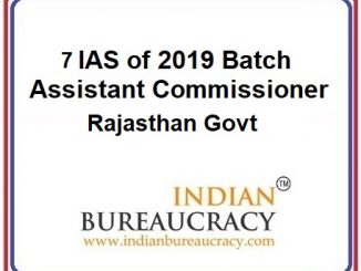 7 IAS of 2019 Batch as Assistant Commissioner in Rajasthan Govt