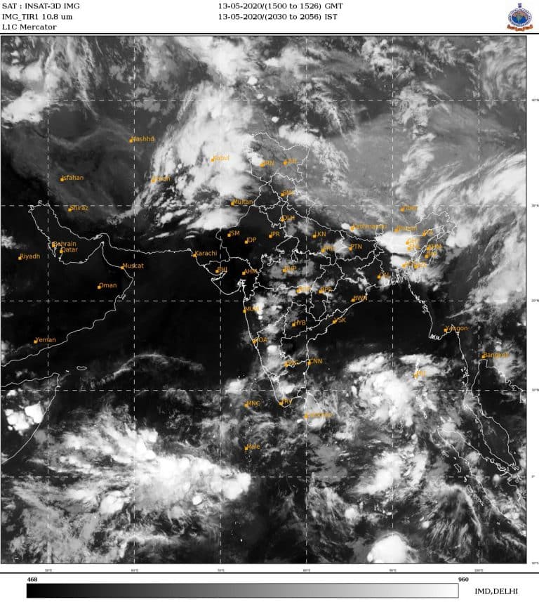 Formation of a Low Pressure area over southeast Bay of Bengal