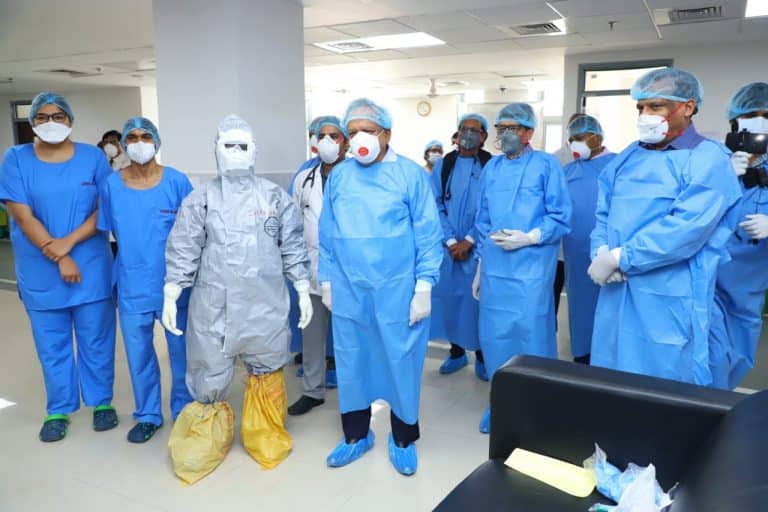 Health Minister visits Lady Harding Medical College Hospital to review status