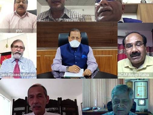 Jitendra Singh holds a video conference meeting with former Army Generals