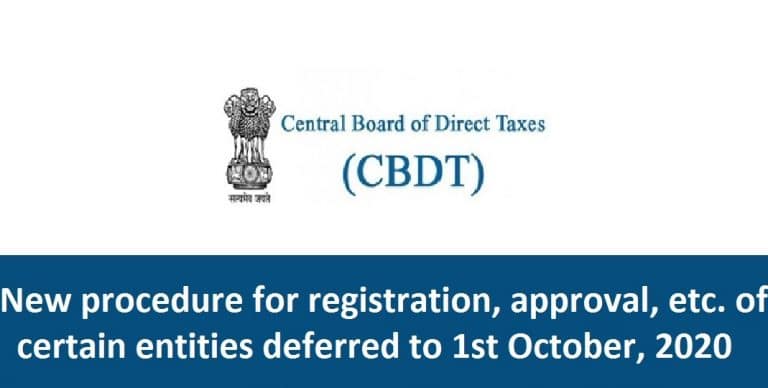 New procedure for registration, approval, etc. of certain entities deferred to 1st October,
