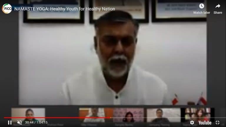 Prahlad Singh Patel addresses webinar on ‘Namaste Yoga- HePrahlad Singh Patel addresses webinar on ‘Namaste Yoga- Healthy youth for Healthyalthy youth for Healthy