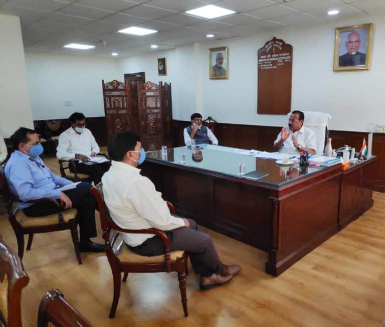 Sadananda Gowda holds meeting with pharmaceutical officers to review various aspects of proposed Bulks drugs and medical device park