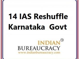 14 IAS Transfer in Karnataka Govt