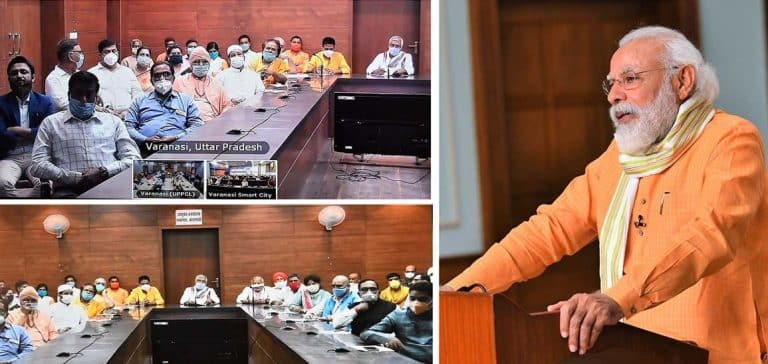 PM Modi interacts with representatives from Varanasi