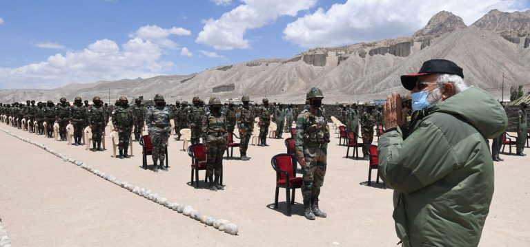 PM visits Nimu in Ladakh to interact with Indian troops