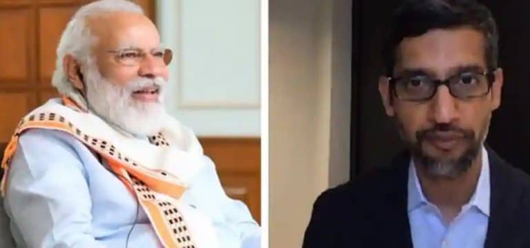 modi with sundar pichai
