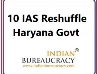 10 IAS Transfer in Haryana Govt