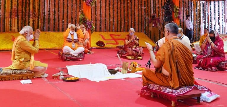 PM Modi performs Bhoomi Pujan at 'Shree Ram Janmabhoomi Mandir