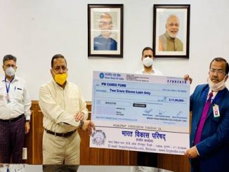 2.11 Cr contributed to PM CARES Fund by BVP through2.11 Cr contributed to PM CARES Fund by BVP through Dr. Jitendra Singh Dr. Jitendra Singh