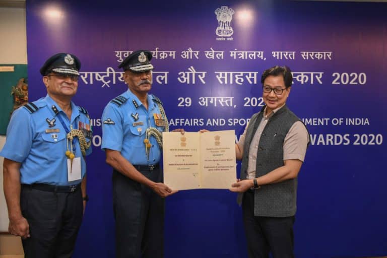 Air Force Sports Control Board Conferred with ‘Rashtriya Khel Protsahan Puruskar 2020’