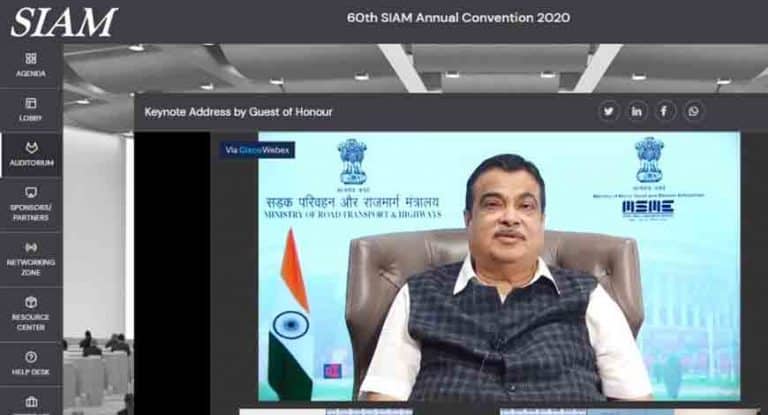 Gadkari addresses 60th Annual Convention of SIAM