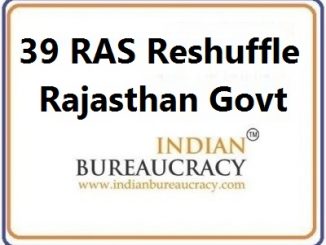 39 RAS Reshuffle in rajasthan Govt