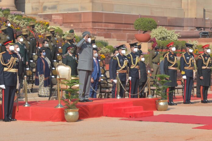 Ceremonial change-over of the Army Guard Battalion