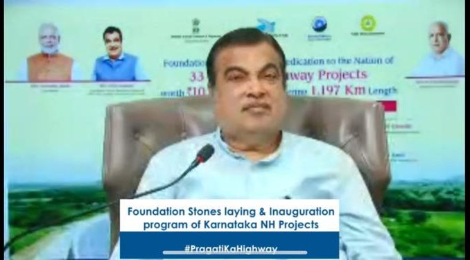 Nitin Gadkari lays foundation stone of 1200 kms long 33 NH