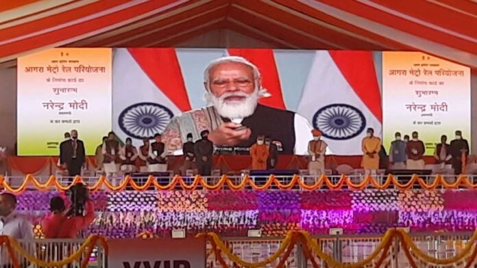 PM inaugurates construction work of Agra Metro project in Agra