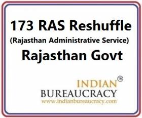 173 RAS Officers Transfer in Rajasthan Govt