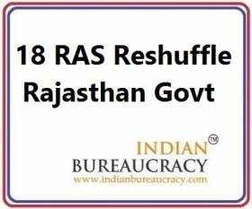 18 RAS Transfer in Rajasthan