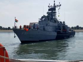 Indian Navy Ship Pralaya Arrives in Abu Dhabi