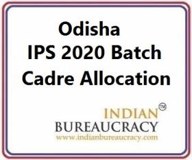 Odisha IPS 2020 Batch Cadre Allocation