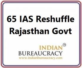 65 IAS Reshuffle in Rajasthan Govt