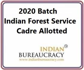 78 IFS of 2020 Batch cadre Allotted