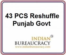 43 PCS Transfer in Punjab Govt