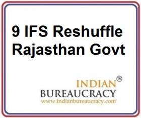 9 IFS Transfer in Rajasthan Govt
