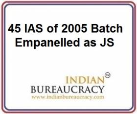45 IAS Empanelled as JS at GoI