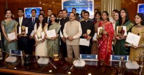 Jitendra Singh felicitates All India Toppers of IAS