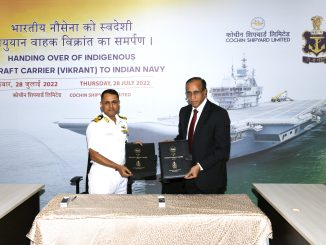 Delivery of Indigenous Aircraft Carrier