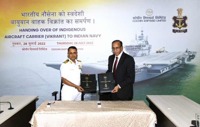 Delivery of Indigenous Aircraft Carrier