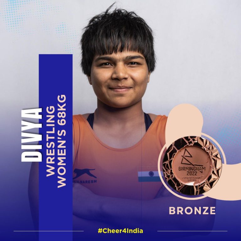 Divya for winning Bronze medal