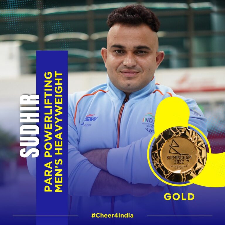 Sudhir for winning Gold Medal