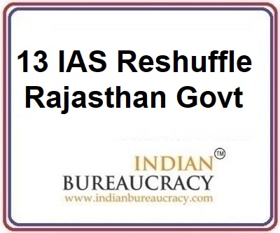 13 IAS Rajasthan Govt