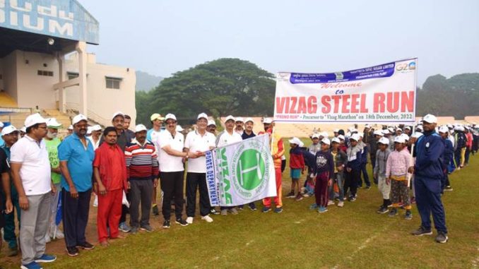 Atul Bhatt, CMD, RINL ,flags off the Vizag Steel