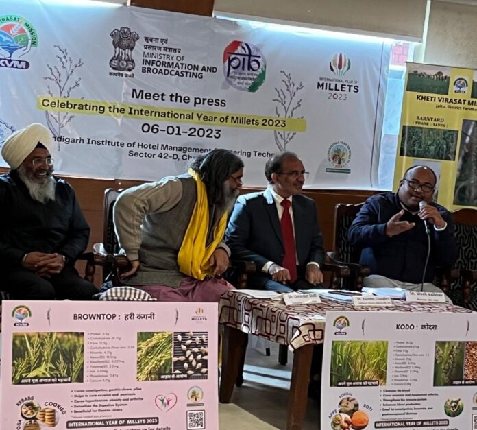 media interaction and millet lunch at CIHM, Chandigarh