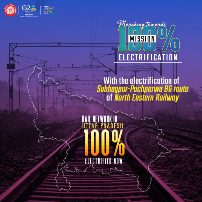100 percent electrification of Broad Gauge rail