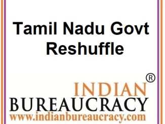 Tamil Nadu Govt Resuffle