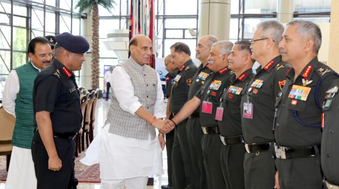 RAKSHA MANTRI ADDRESSES THE SENIOR LEADERSHIP