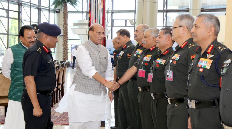 RAKSHA MANTRI ADDRESSES THE SENIOR LEADERSHIP