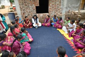Roopa Roshan Sahoo interacting with women